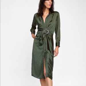 Zara Printed dress with buckle